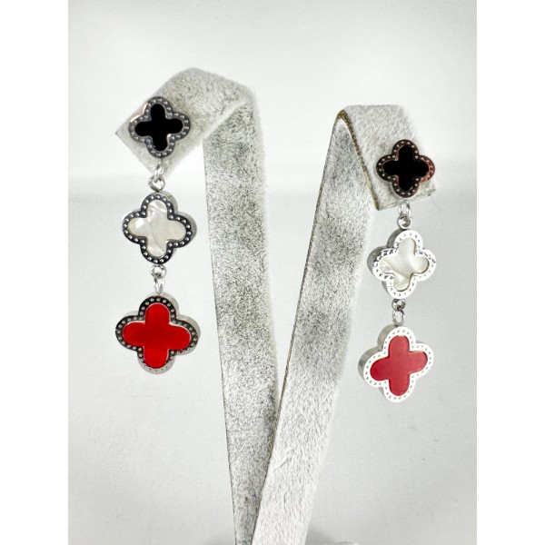 Gümüş Üç Yoncalı Küpe